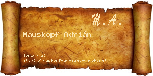 Mauskopf Adrián névjegykártya